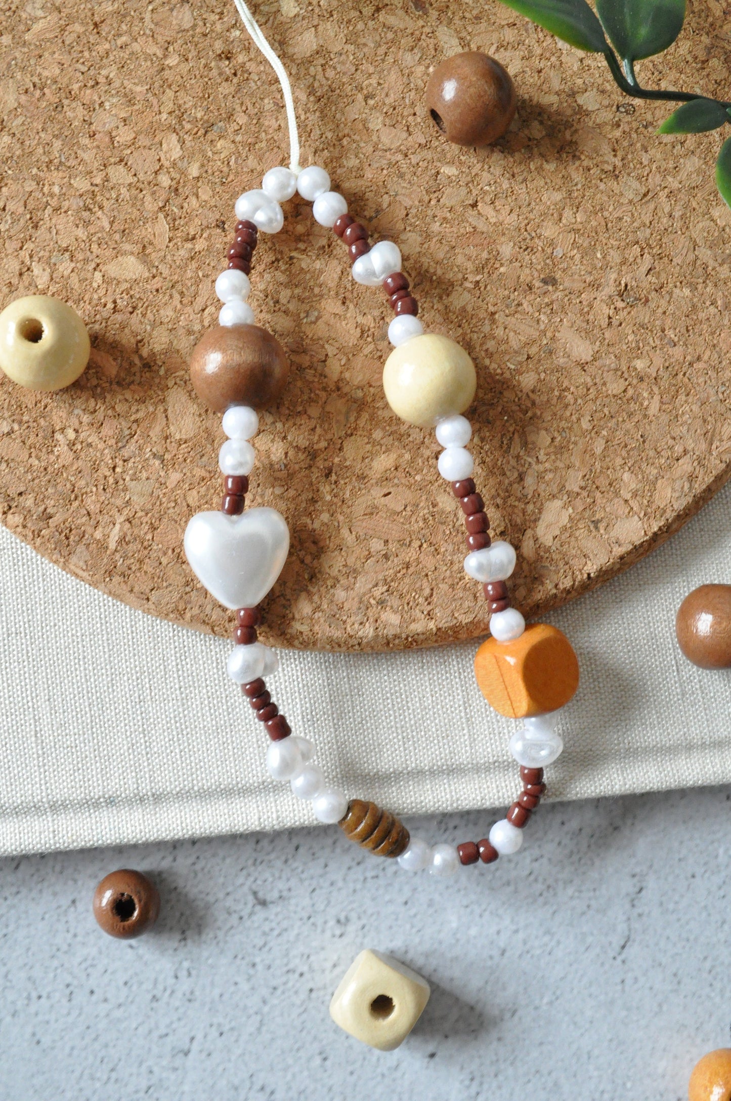 Earth Tones Beaded Phone Charm