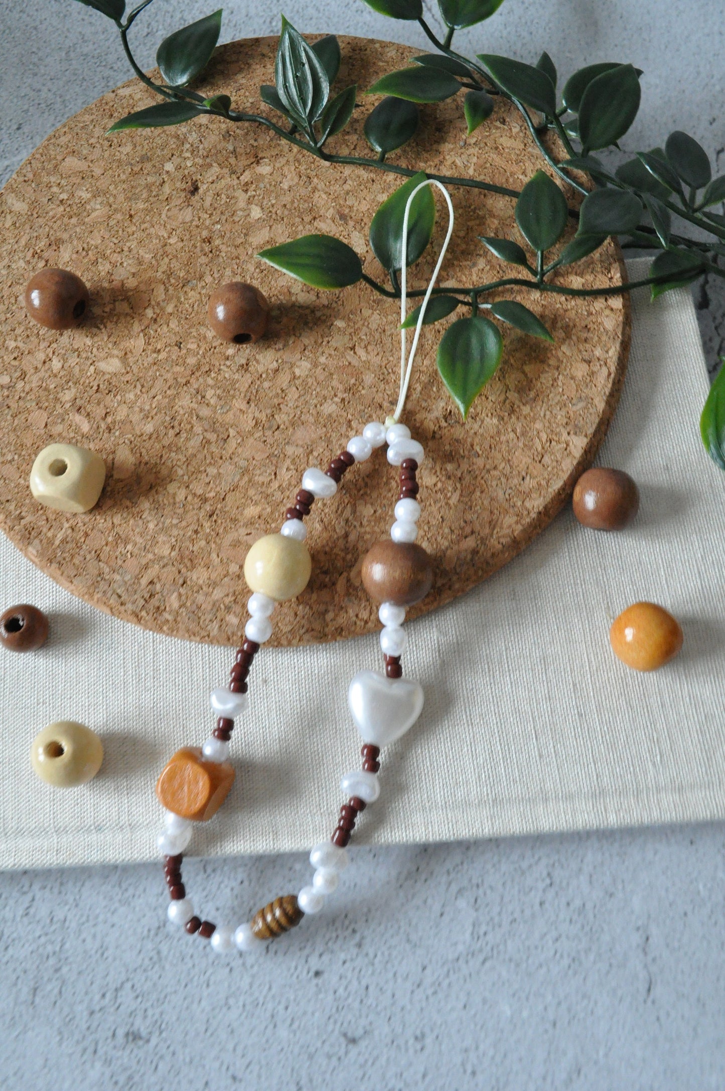 Earth Tones Beaded Phone Charm