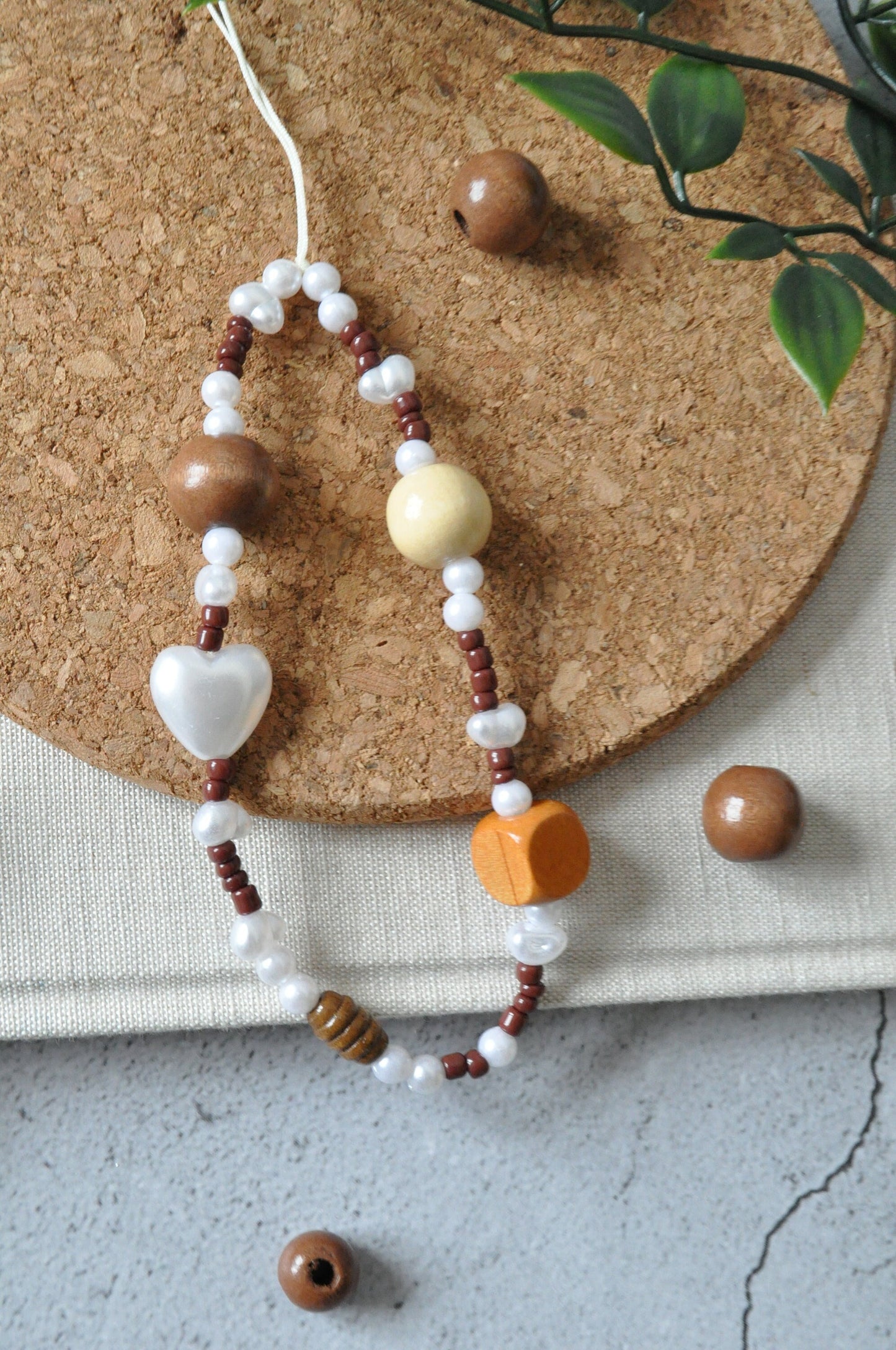 Earth Tones Beaded Phone Charm