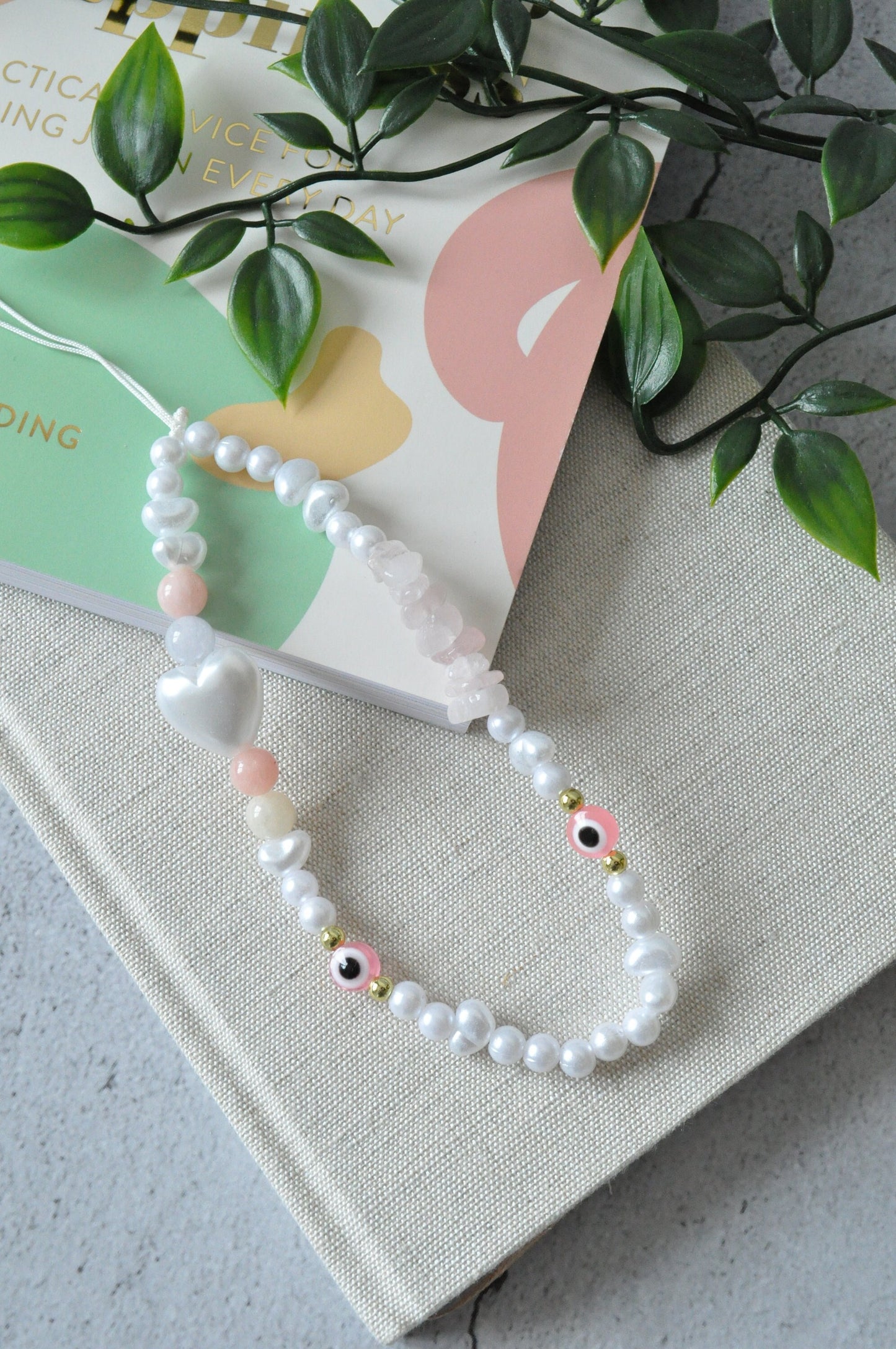 Pearl Phone Charm | Gemstone Phone Charm Strap | Personalised Phone Strap | Y2K Style