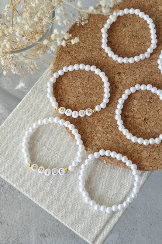 Dainty Pearl Personalised Beaded Bracelet