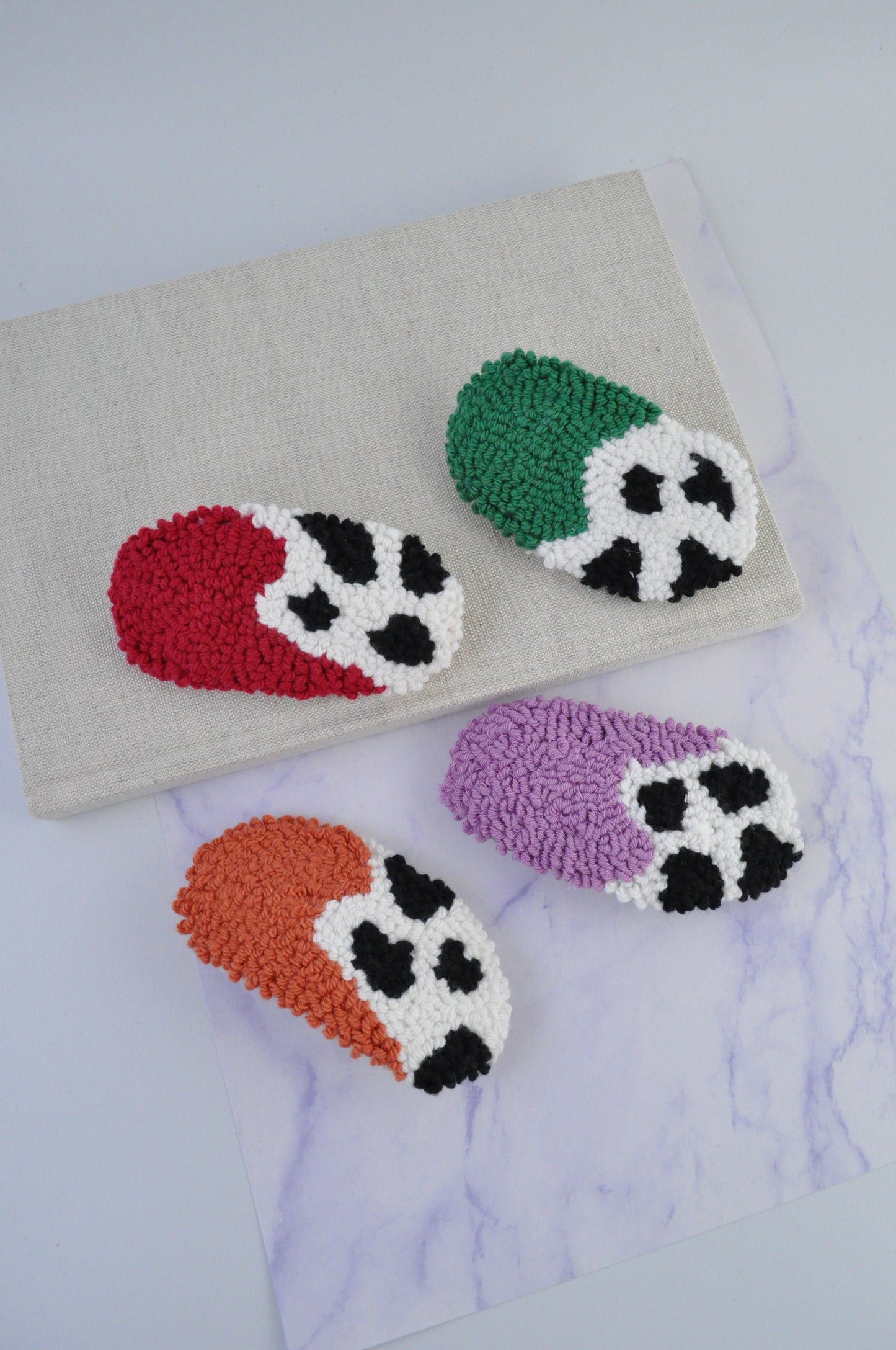 Tufted Cow Print Hair Clips