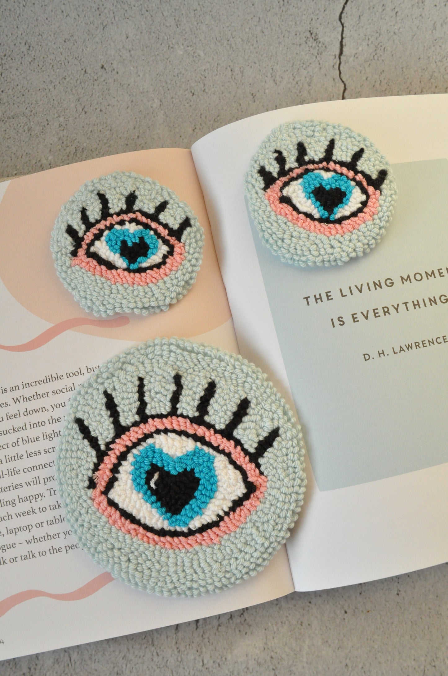 Evil Eye Protective Punch Needle Coaster & Car Coaster