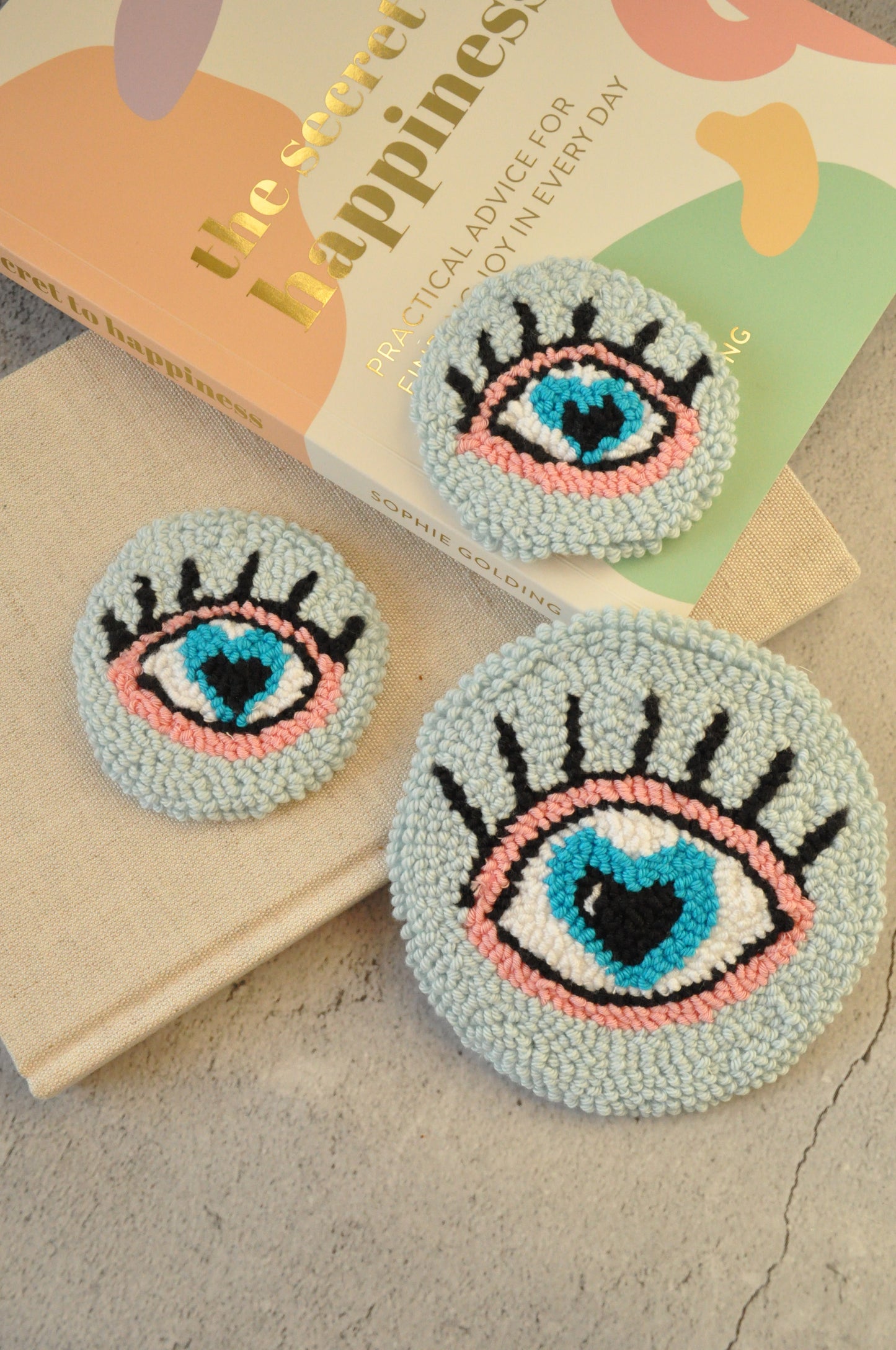 Evil Eye Protective Punch Needle Coaster & Car Coaster