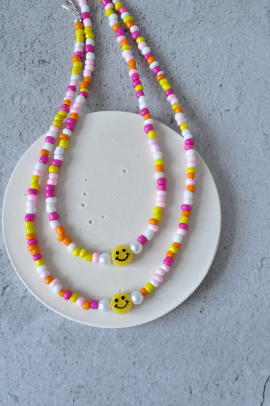 Colourful Smiley Bead Necklace