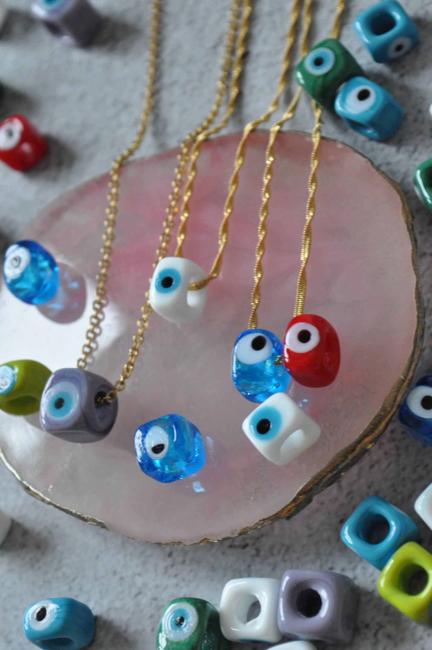 Turkish Evil Eye Glass Bead Necklace | Protective Stainless Steel Necklace