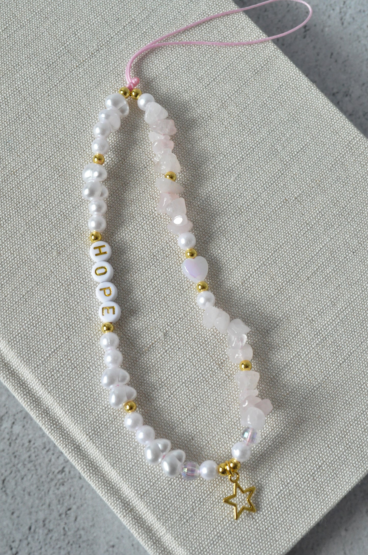 Rose Quartz Gemstone Phone Charm